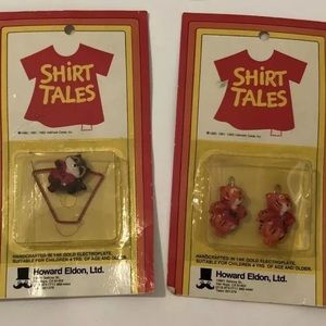 Vintage 80s Shirt Tales Hair Accessories Clips